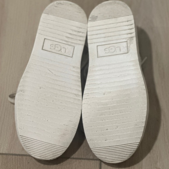 UGG Alameda Logo Platform Leather Sneakers 1130775 in White/Tan Women’s 7.5 - Picture 7 of 8